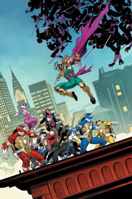 Mighty Morphin Power Rangers/Teenage Mutant Ninja Turtles #4 cover by Dan Mora [March 18th, 2020]