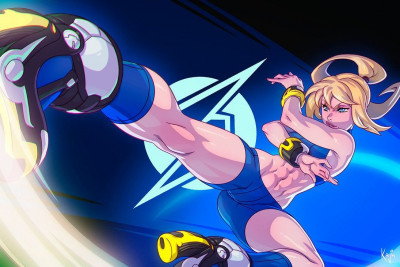 Samus Aran zero boost kick! by kajinman_art [2019]