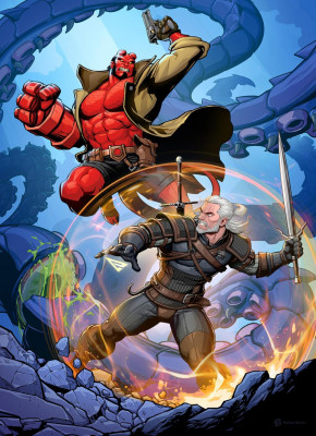 The Witcher vs Hellboy by Patrick Brown [2020]