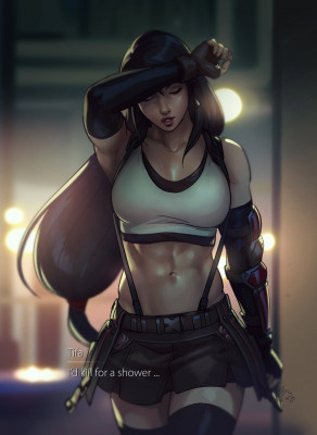FFVII Tifa Wants to Take A Shower by rennerei [2020]