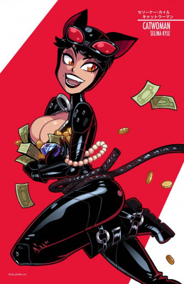 homage to Adam Hughes' Catwoman art by Mike Luckas [2020]