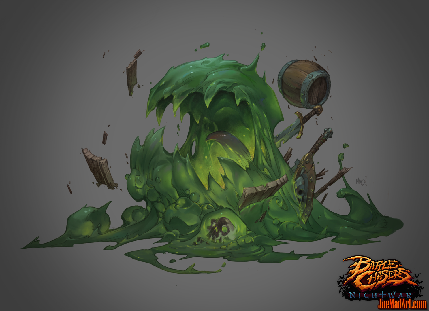 Joemadart.com: Battle Chasers Nightwar game creature 