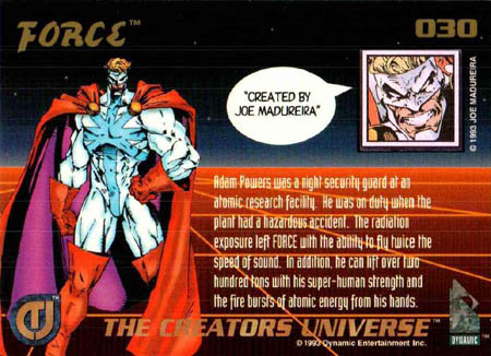 The creators universe card #30 Force back