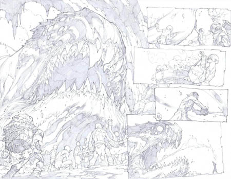 Avenging Spider-Man Volume 1 issue #2 double page 1 and 2 (Pencil)