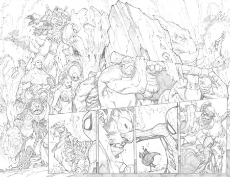 Avenging Spider-Man Volume 1 issue #3 double page 5 and 6 (Pencil)