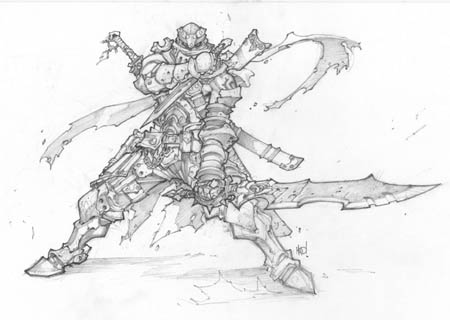 Battle Chasers Anthology unknown warrior sketch (Pencil)