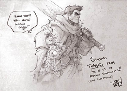 Battle Chasers Nightwar game Gully and Garrison (smiling!) (Pencil)