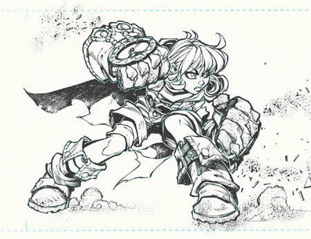 Gully concept art for Battle Chasers game (Ink)