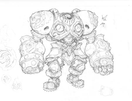 Battle Chasers NightWar Calibretto concept art (Pencil)