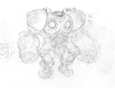 Battle Chasers NightWar Calibretto concept art (Sketch)