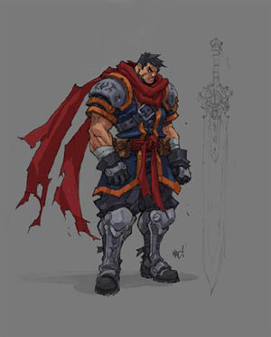 Battle Chasers Nightwar game Garrison 1st sketch (Color)