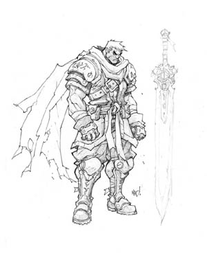 Battle Chasers Nightwar game Garrison 1st sketch (Pencil)