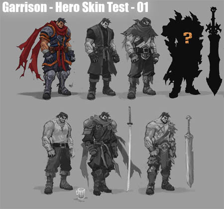 Battle Chasers Nightwar alternate Garrison skins concept art (Texture)