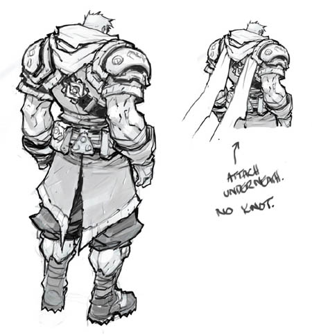 Battle Chasers NightWar Garrison's back  concept art (Pencil)