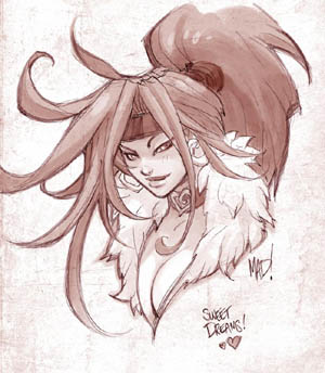 Battle Chasers Nightwar Red Monika Quick Sketch (Texture)