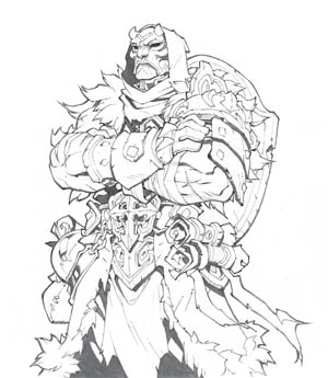 Battle Chasers Nightwar in-game Alumon Portrait (Pencil)