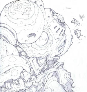 Battle Chasers Nightwar in-game Calibretto Portrait (Pencil)