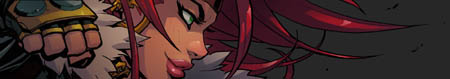Battle Chasers NightWar Red Monika in game burst art (Color)