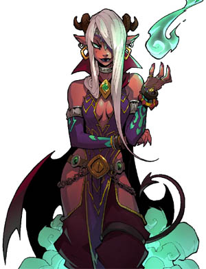 Battle Chasers NightWar master enchanter in game art (Color)