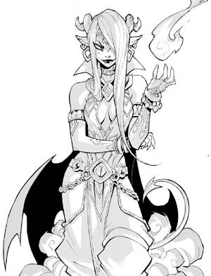 Battle Chasers NightWar master enchanter in game art (Ink)