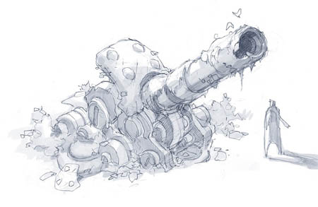 Battle Chasers NightWar Junktown cannon concept art