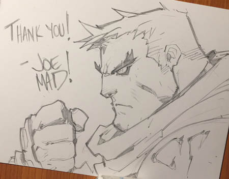 Battle Chasers NightWar Garrison thank you sketch card