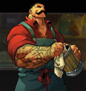 Battle Chasers Nightwar in-game Dogan portrait