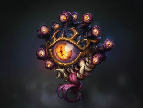 Battle Chasers Nightwar game creature concept art: The Beholder (Color)