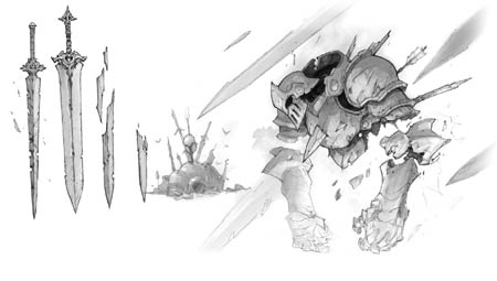 Battle Chasers Nightwar Blade fiend concept art (Pencil)