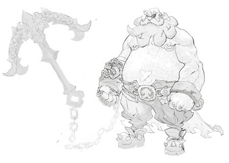 Battle Chasers Nightwar High Captain Blothe concept art (Pencil)