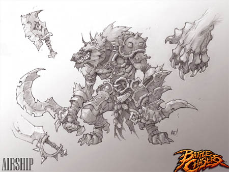 Lycelot concept art for Battle Chasers Nightwar game (Pencil)