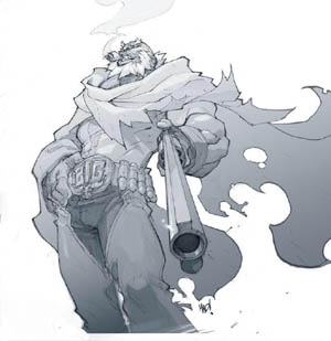 Cannon Busters Big Bull concept art