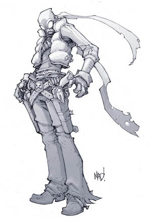 Cannon Busters Seezar early concept art (Pencil)