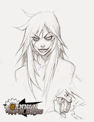 Cannon Busters Tiephoyd portrait concept art (Pencil)