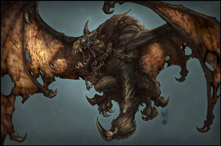Darksiders monster Duskwing bat concept art (Color)