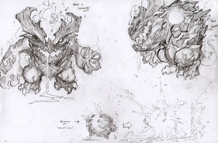 Darksiders Fleamag monster concept art (unused) (Pencil)