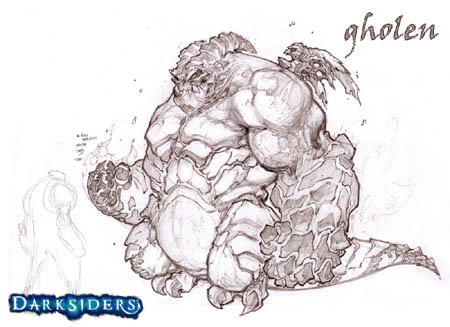 Darksiders Gholen monster concept art (Pencil)