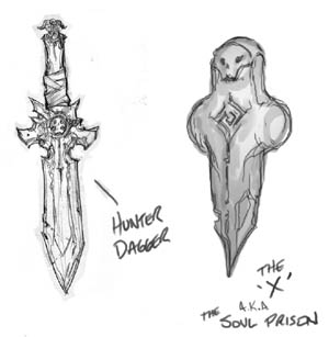 Darksiders Hunter props (cutscene) concept art (Pencil)