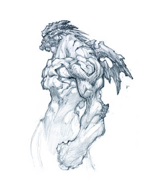 Darksiders Phantom Guard concept art (Pencil)