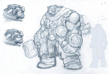 Darksiders: Ulthane The Black Hammer concept art (Sketch)