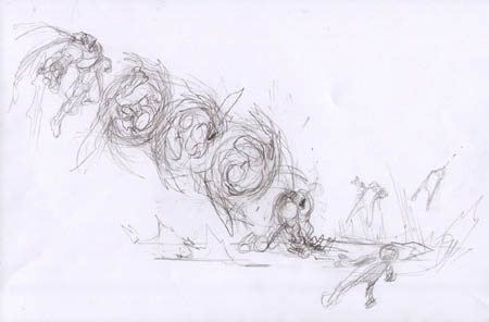 Darksiders: War spin slash concept art (Sketch)