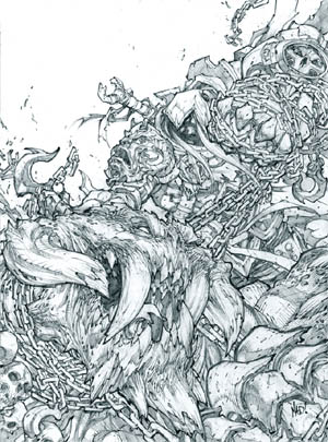 Darksiders: War vs Trauma promo art (Pencil)