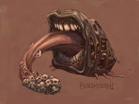 Dragon Kind monster Badmouth concept art (Color)
