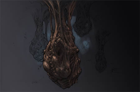 Darksiders "bat-sacks" concept art (Color)