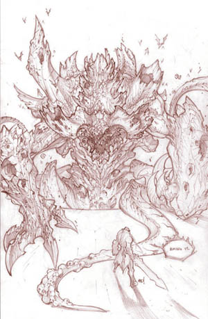 Darksiders Boss "Hollow Lord" concept art  (Pencil)