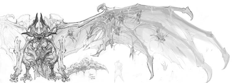 Darksiders Tiamat (Bat) Boss concept art