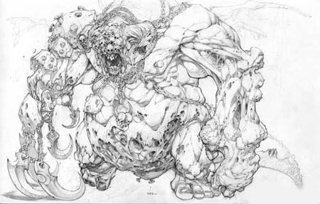 Darksiders Boss early concept art (Pencil)