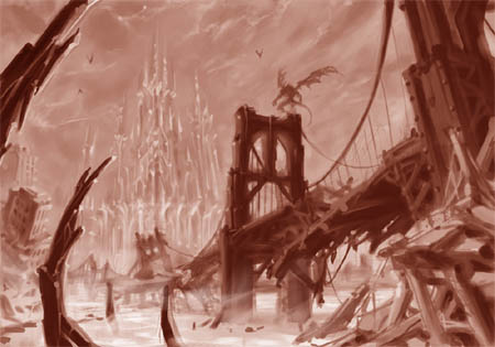 Darksiders bridge concept art sketch