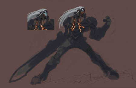 Darksiders Rejected concept: War blue skin (Sketch)
