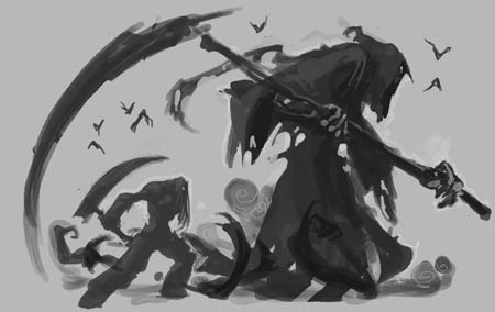 Darksiders 2 Death Reaper form classic concept art sketch